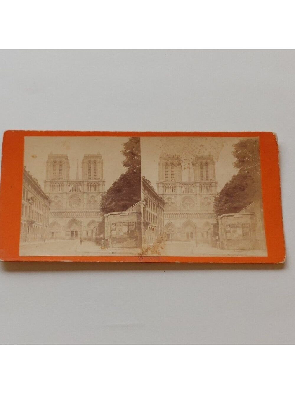 ANTIQUE STEREOGRAPH CARD Notre Dame Cathedral Paris France